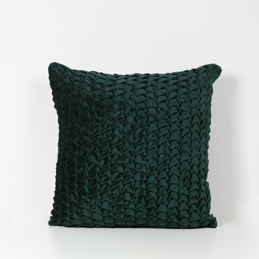 Velvet Textured Elegant Holiday Pillow, green