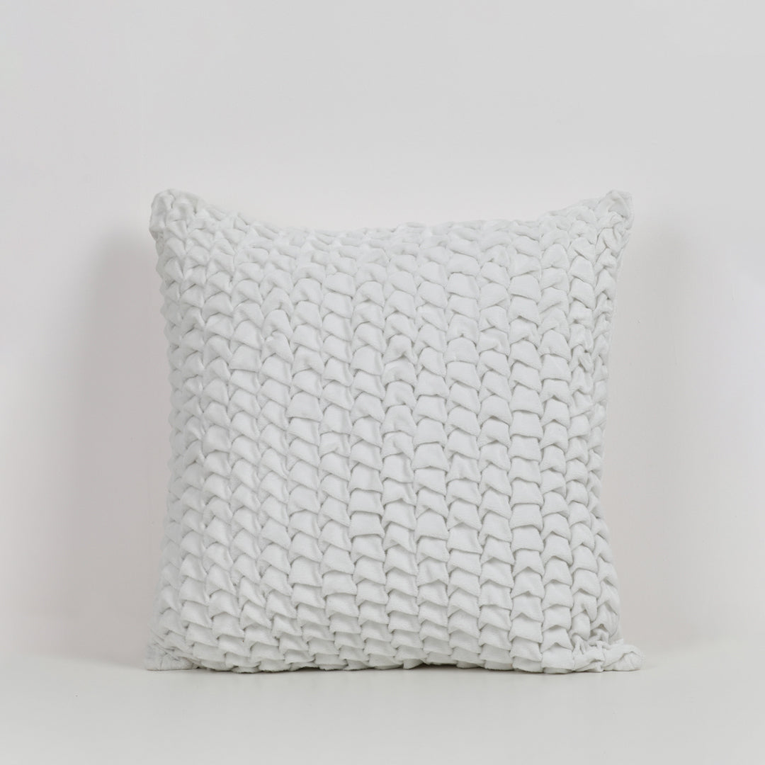 Velvet Textured Elegant Holiday Pillow, white