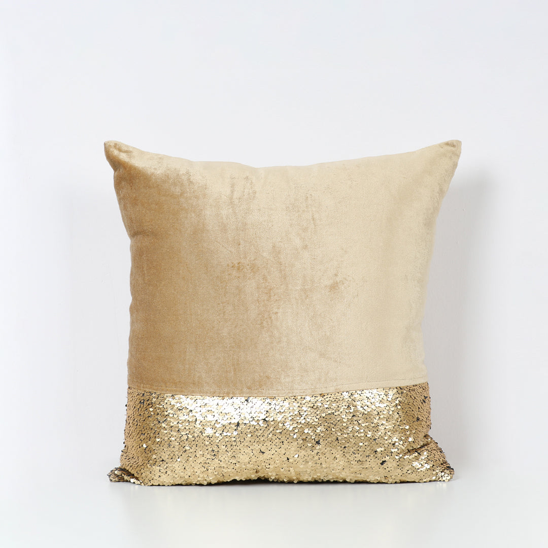Velvet Throw Pillow with Sequins Side Panel