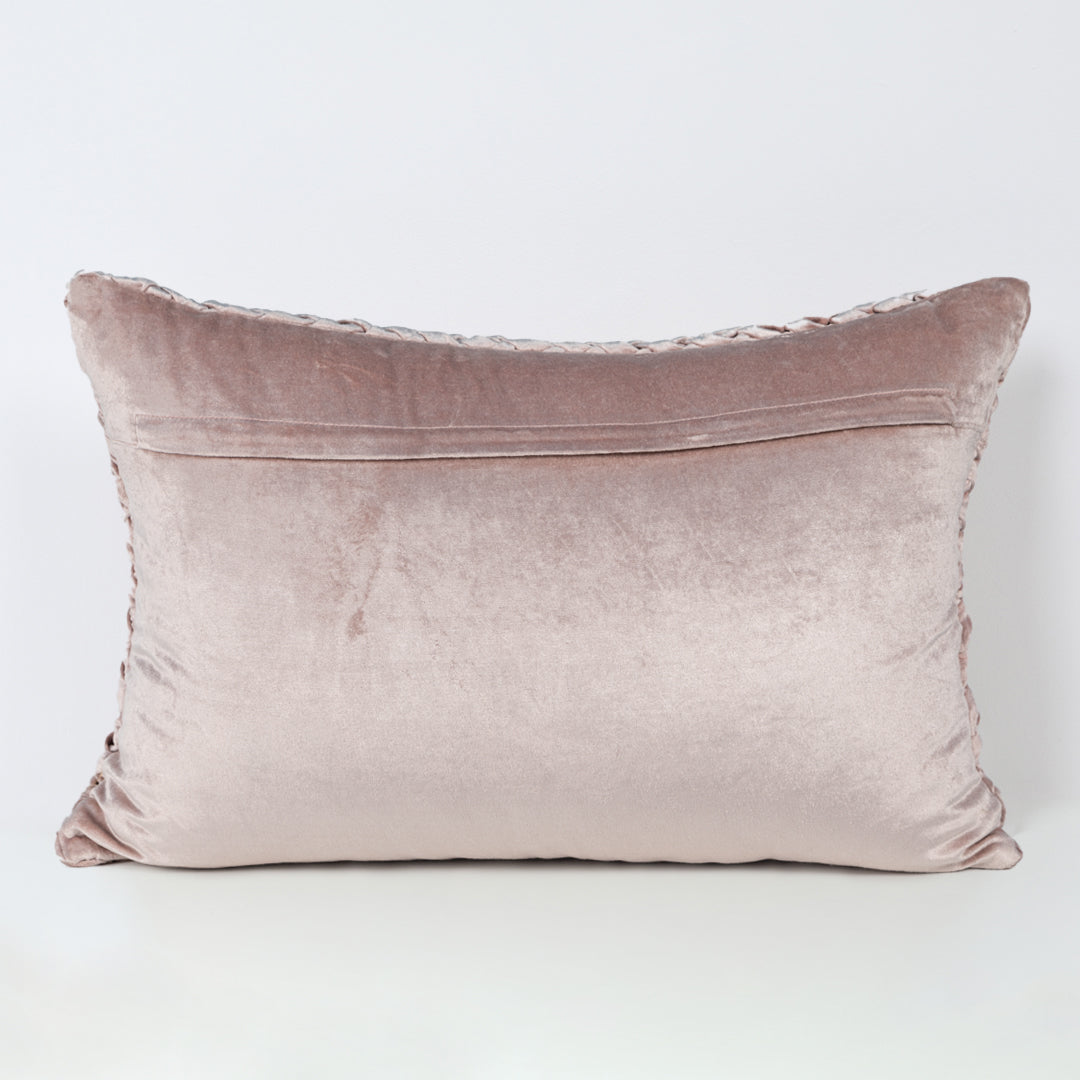 Labyrinth Heavily Embellished Design Velvet Throw Pillow