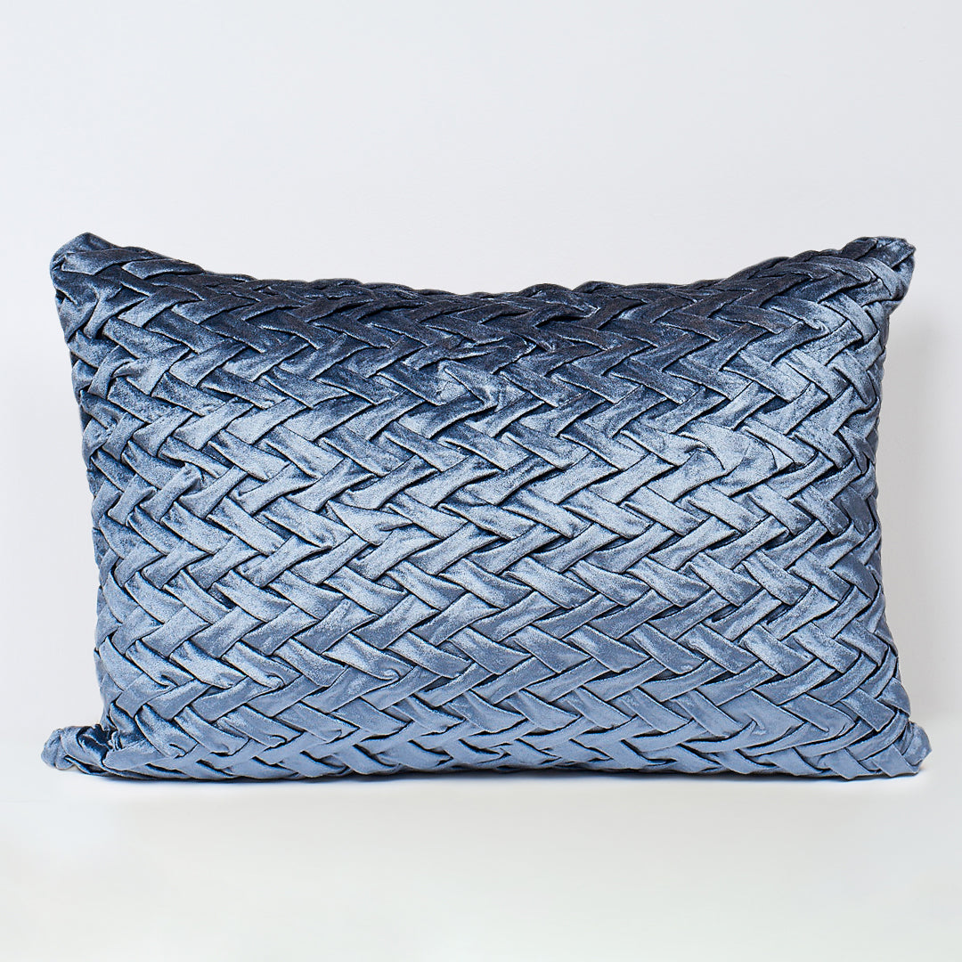Zara Midnight Blue | Loose V Style Smocked Throw Pillow
