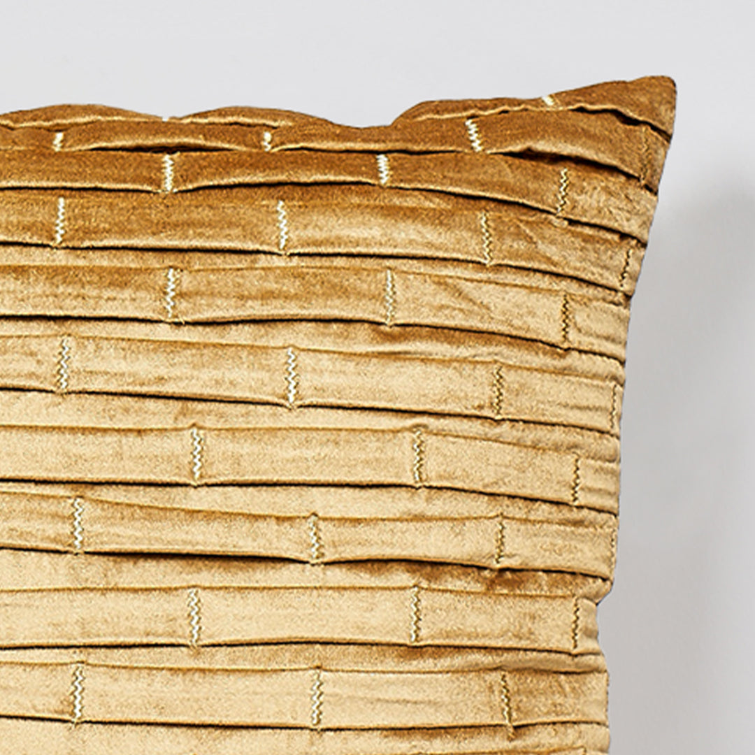 Pleated Brick Design Velvet Throw Pillow
