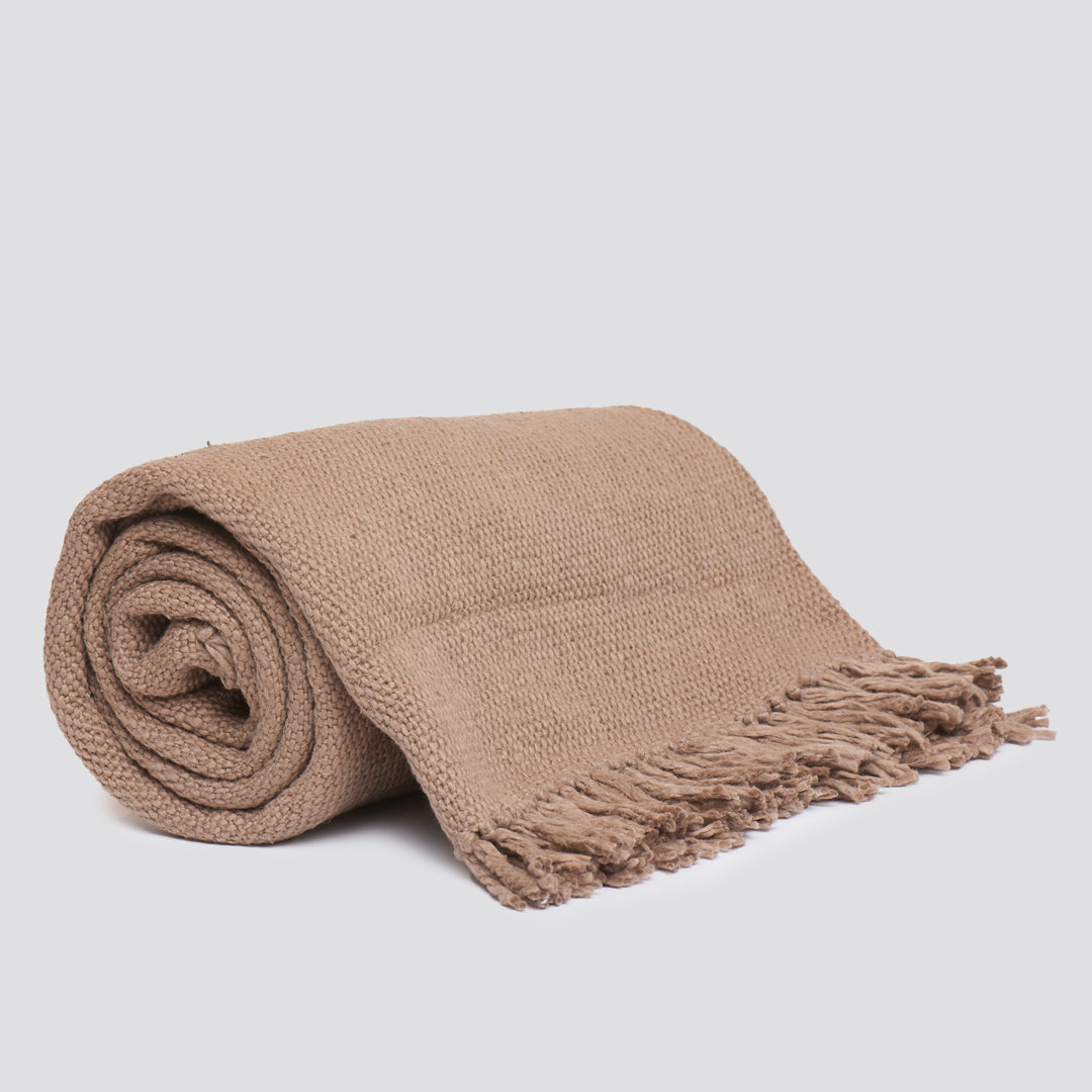 Thick Cotton Throw with Fringe ends