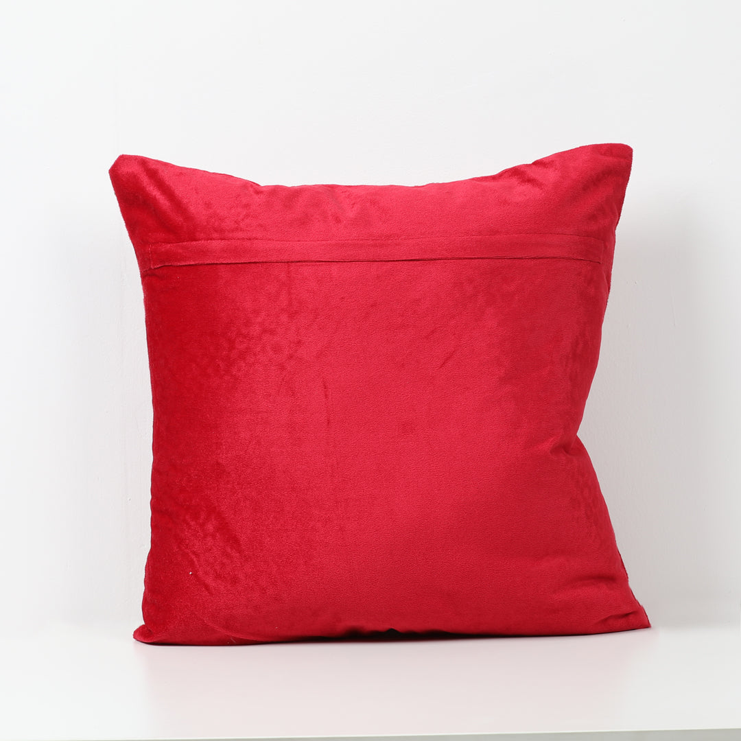 Luxury Hand Beaded Velvet Holiday Pillow, Red