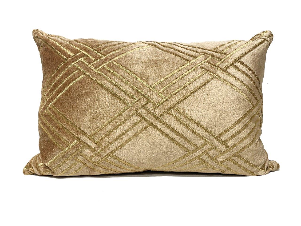 Nancy X | Criss-Cross Embroidered Throw Pillow